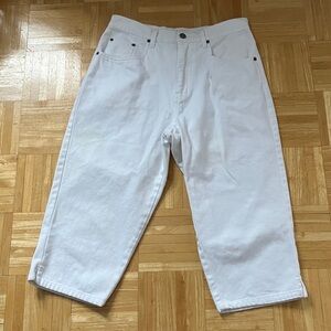 Bill Blass Vintage 90s high waist white crop Capri pants jeans